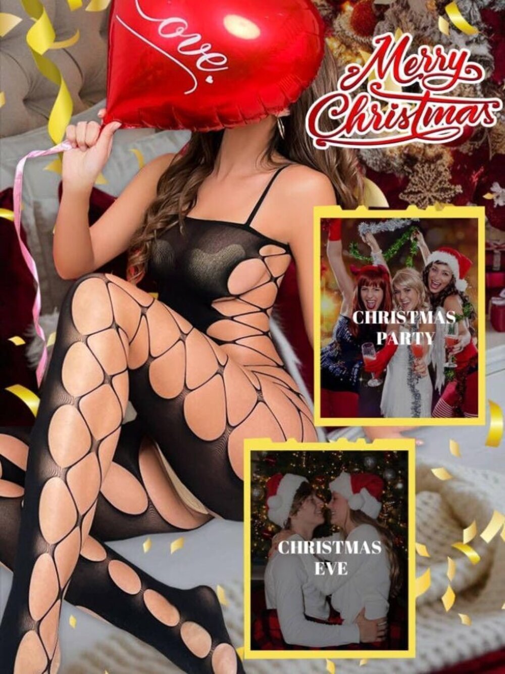 Women's Black Exotic Tights Soft Nightwear Lingerie Fishnet Body Stocking Suit - Picture 4 of 6